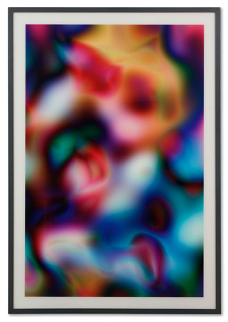 Substrat 20III, 2003: A digital image by Thomas Ruff. It is based on Japanese anime and manga comics, with altered and abstracted forms like big blurs. The image is colorful and complex, exploring the boundaries of photography and digital art.